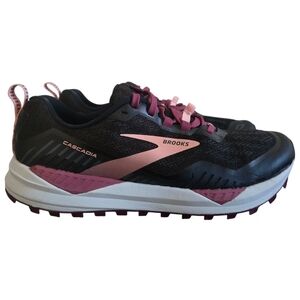 Brooks Cascadia 15 Trail Running Shoes Womens Size 10 Black Pink 1203311B087